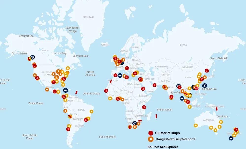 Congestion worsens! 116 ports around the world are congested and 328 ...